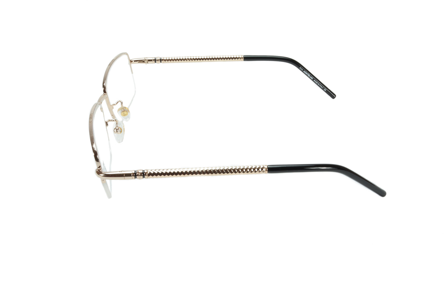 Mont Blanc Eyeglasses Frame MB440 028 Gold Black Metal Acetate Italy 55-19-135 - Frame Bay