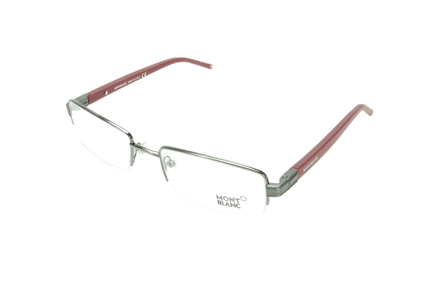 Mont Blanc Eyeglasses Frame MB342 008 Gunmetal Bordeaux Metal Rubber Italy Made - Frame Bay