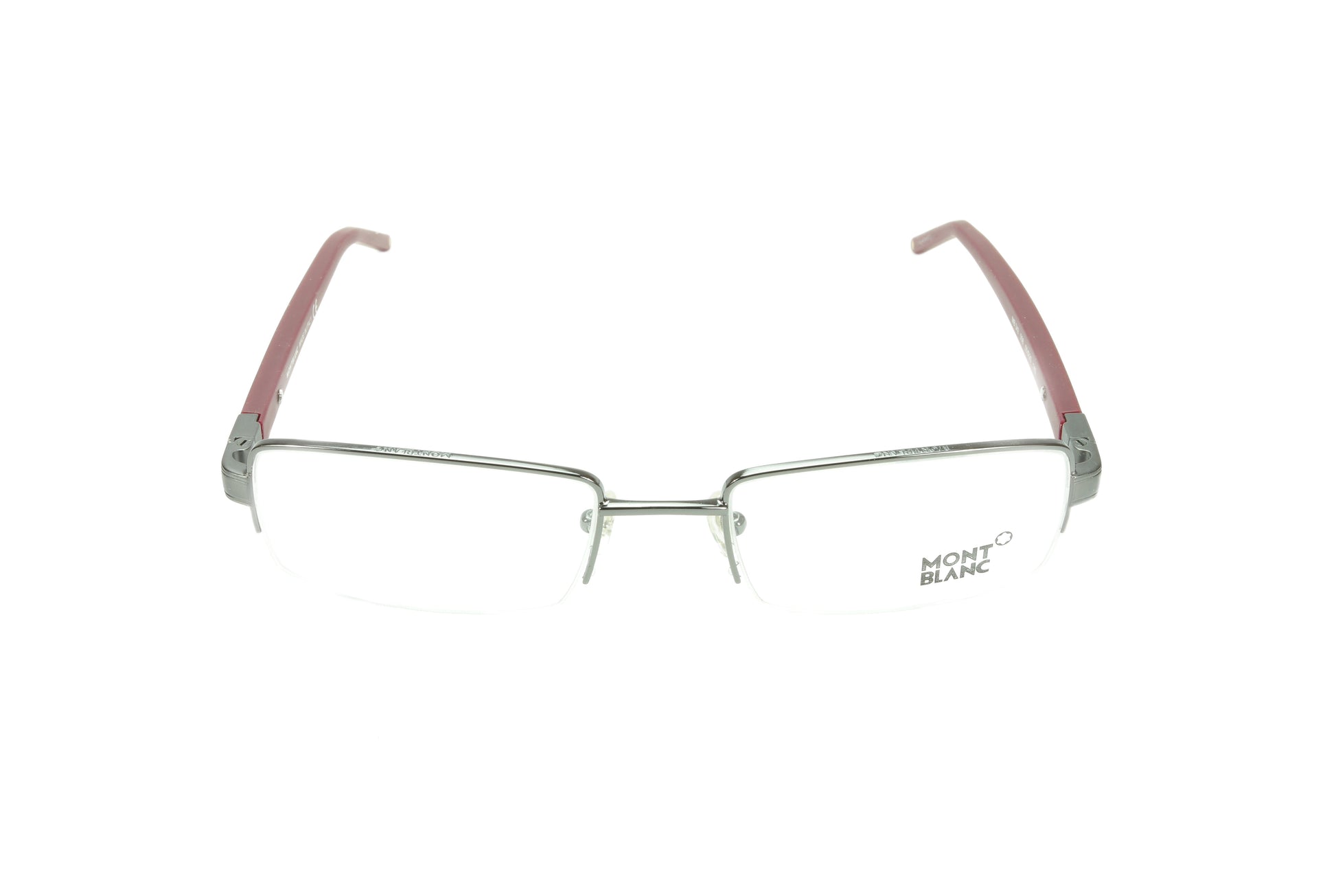 Mont Blanc Eyeglasses Frame MB342 008 Gunmetal Bordeaux Metal Rubber Italy Made - Frame Bay