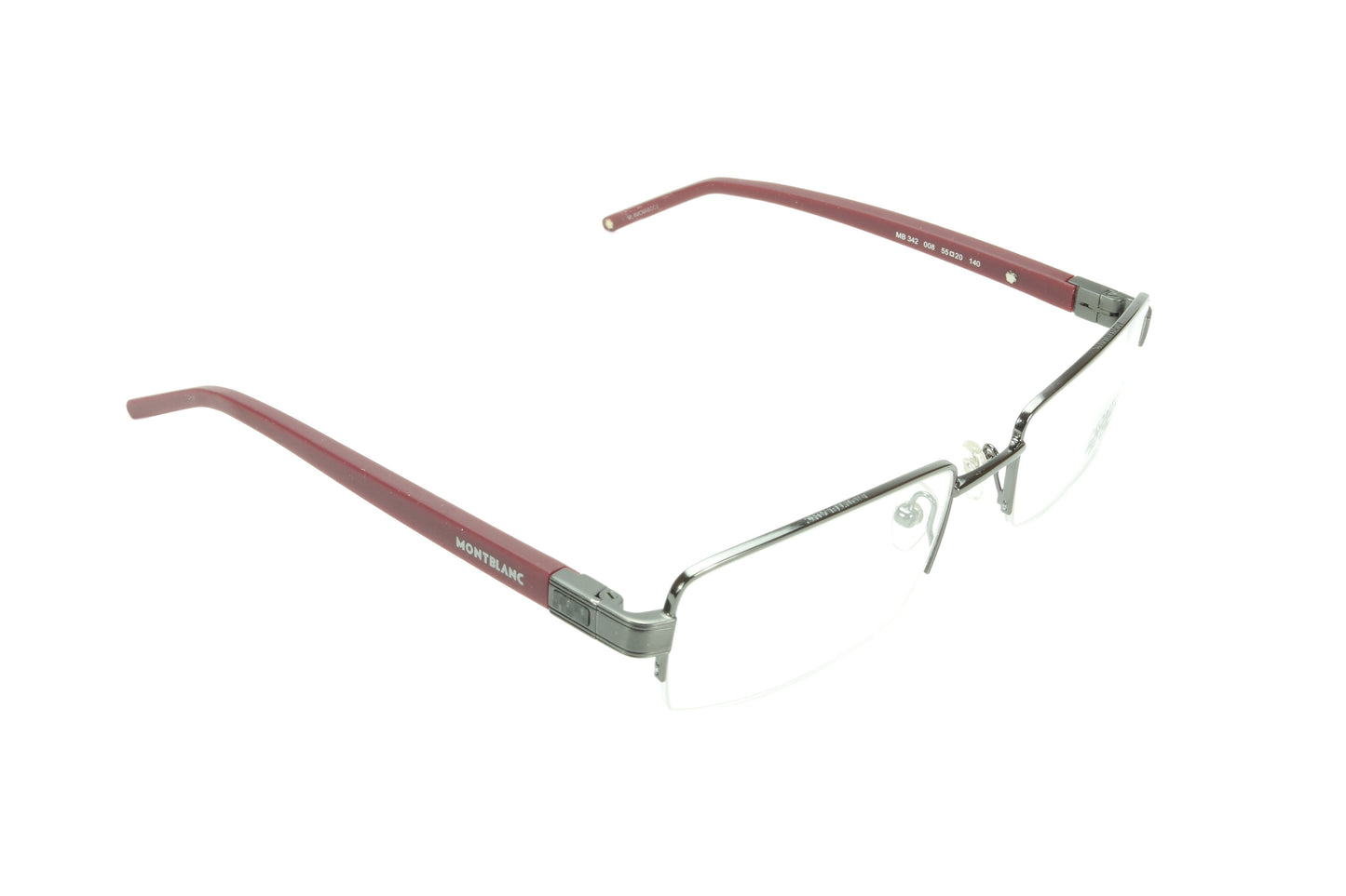 Mont Blanc Eyeglasses Frame MB342 008 Gunmetal Bordeaux Metal Rubber Italy Made - Frame Bay