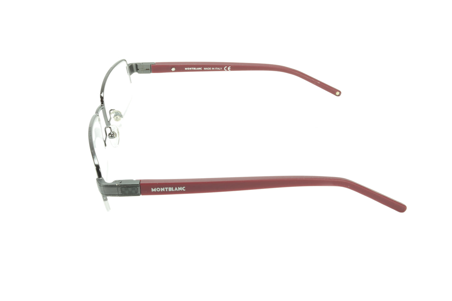 Mont Blanc Eyeglasses Frame MB342 008 Gunmetal Bordeaux Metal Rubber Italy Made - Frame Bay