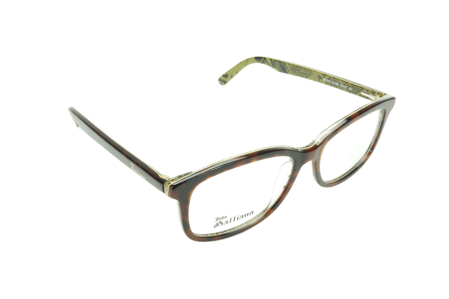John Galliano Eyeglasses Frame JG5011 056 Havana Brown Over Green News - Frame Bay