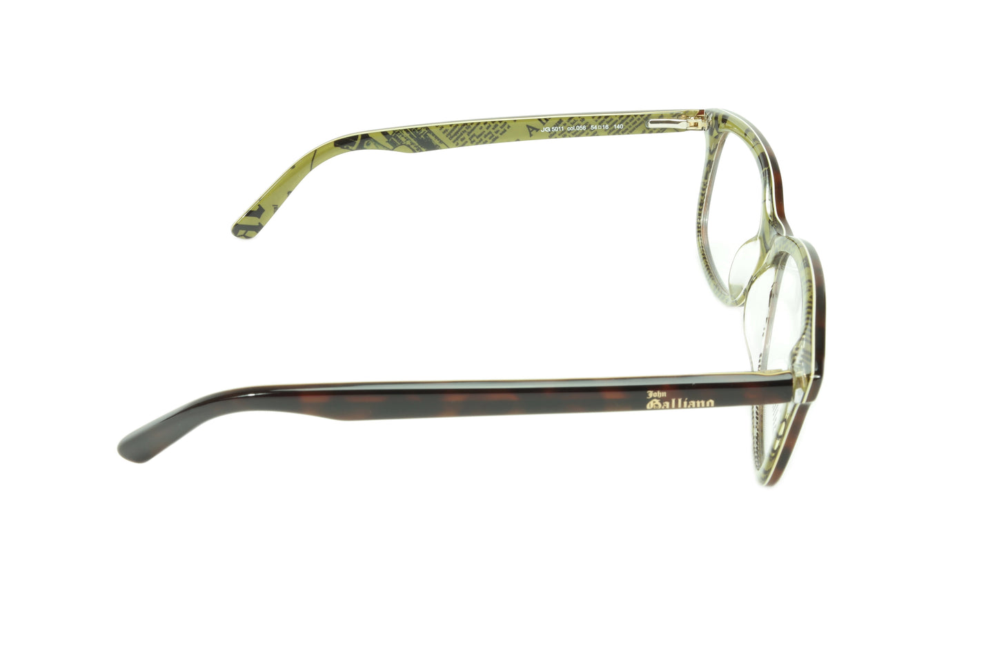 John Galliano Eyeglasses Frame JG5011 056 Havana Brown Over Green News - Frame Bay