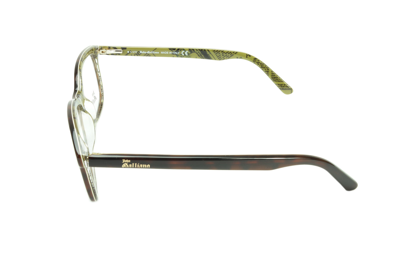 John Galliano Eyeglasses Frame JG5011 056 Havana Brown Over Green News - Frame Bay