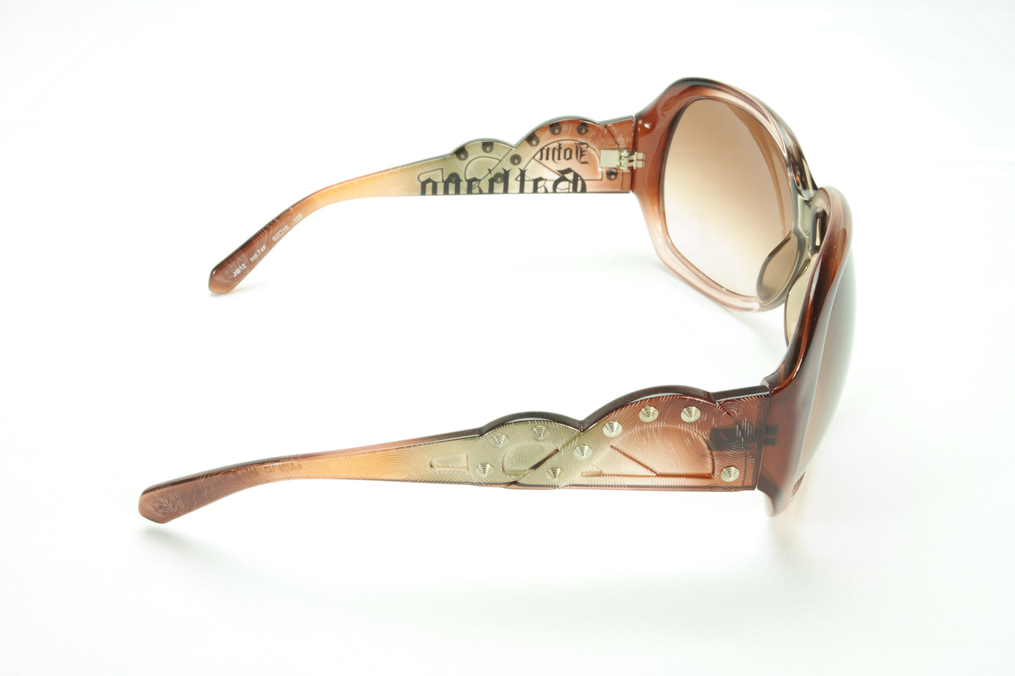 John Galliano Sunglasses Frame JG12 74F Brown Acetate Italy Made - Frame Bay