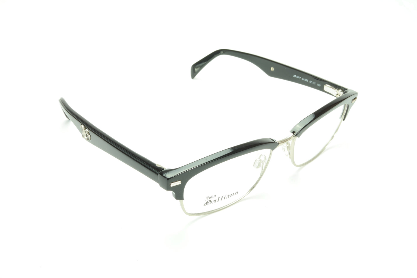 John Galliano Eyeglasses Frame JG5017 005 Black Acetate Metal Italy - Frame Bay