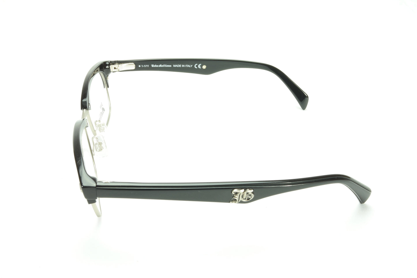 John Galliano Eyeglasses Frame JG5017 005 Black Acetate Metal Italy - Frame Bay