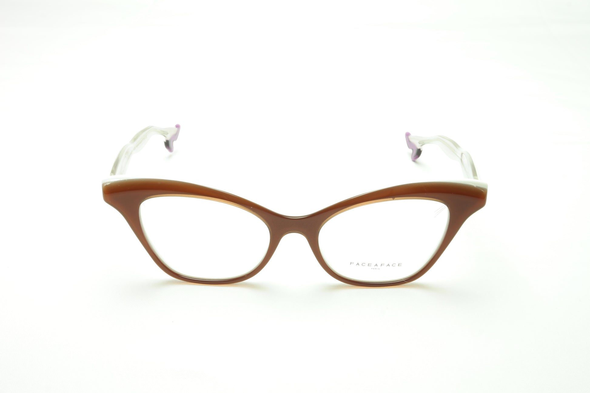 Face A Face Bocca 4 208 Eyeglasses Frame Praline White Italy Hand Made - Frame Bay