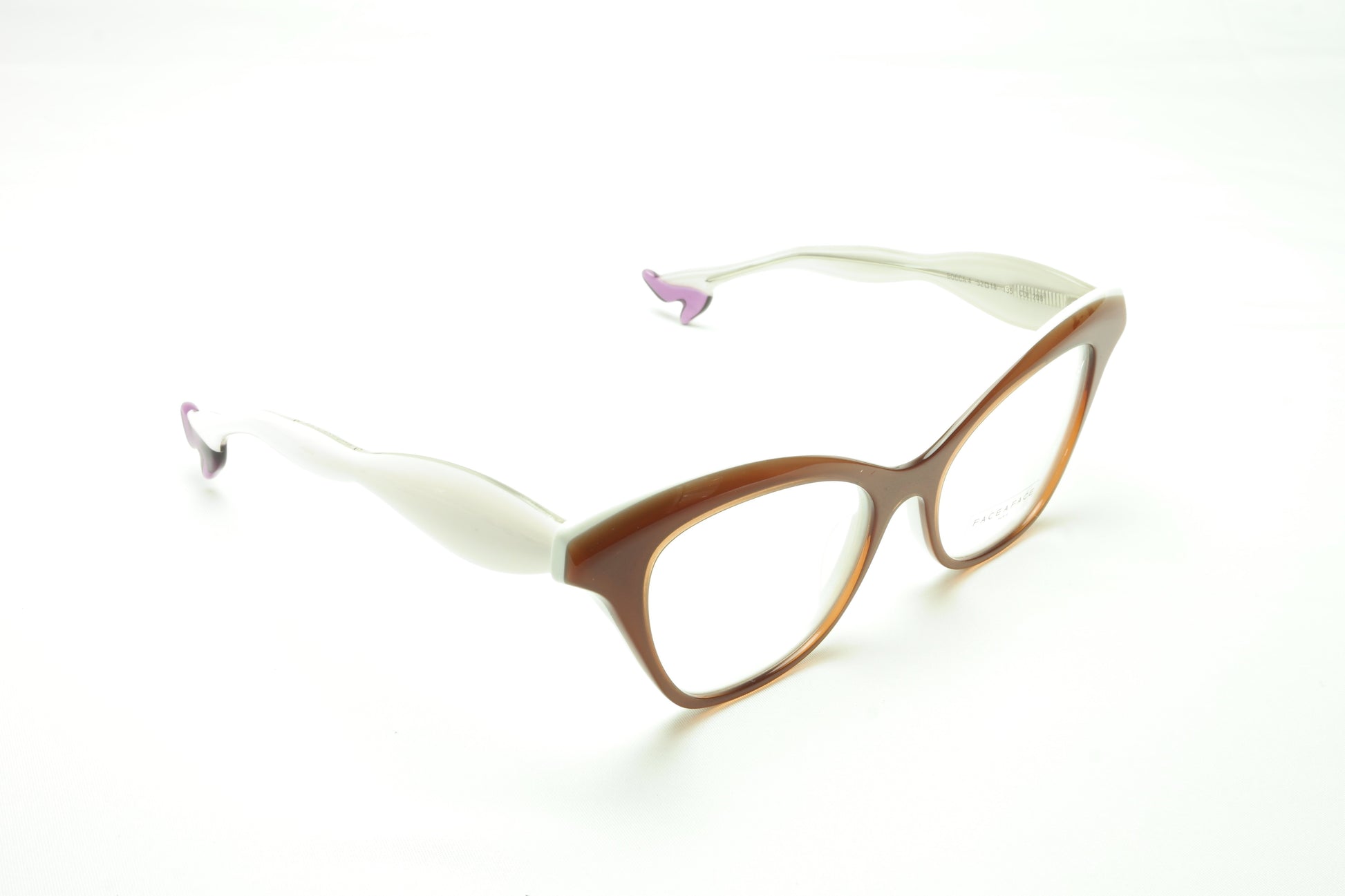 Face A Face Bocca 4 208 Eyeglasses Frame Praline White Italy Hand Made - Frame Bay