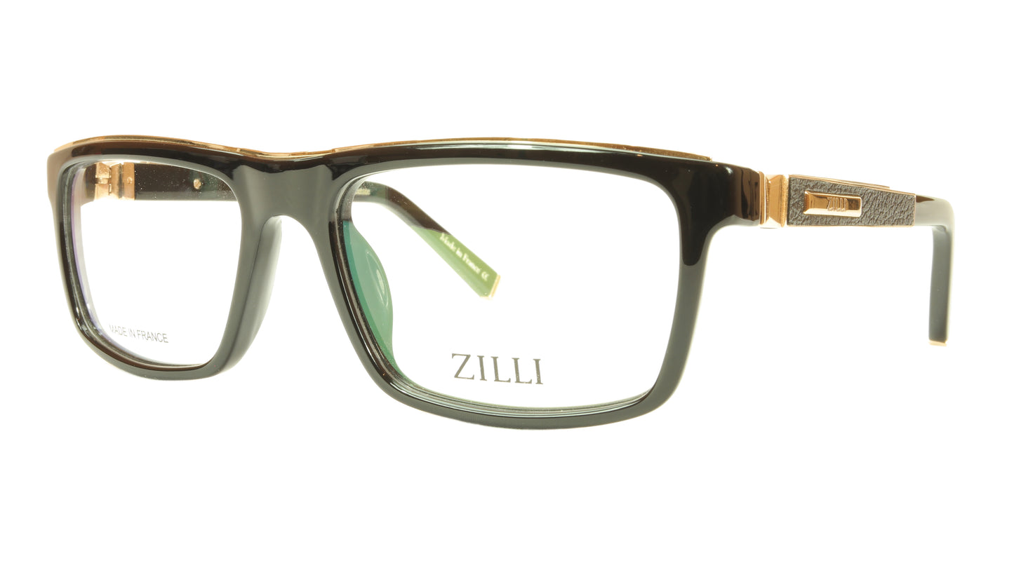 ZILLI Eyeglasses Frame Acetate Leather Titanium France Hand Made ZI 60002 C01 - Frame Bay