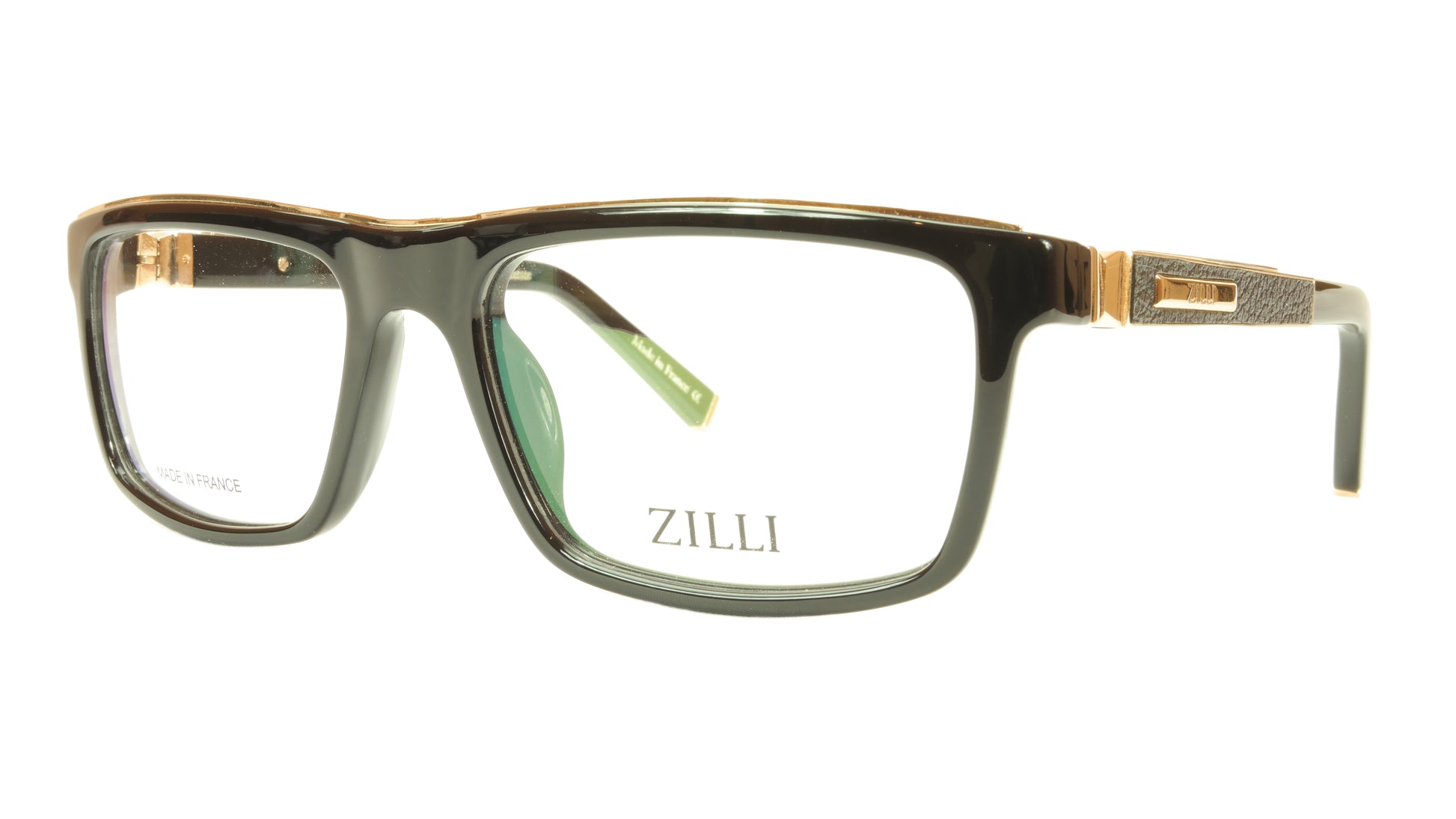 ZILLI Eyeglasses Frame Acetate Leather Titanium France Hand Made ZI 60002 C01 - Frame Bay