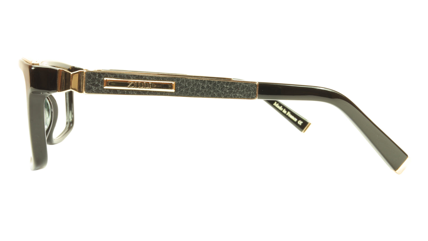 ZILLI Eyeglasses Frame Acetate Leather Titanium France Hand Made ZI 60002 C01 - Frame Bay