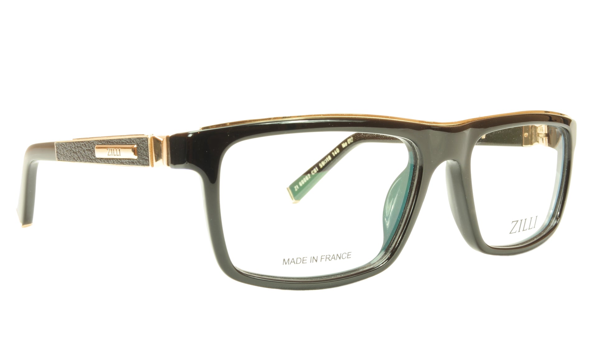 ZILLI Eyeglasses Frame Acetate Leather Titanium France Hand Made ZI 60002 C01 - Frame Bay