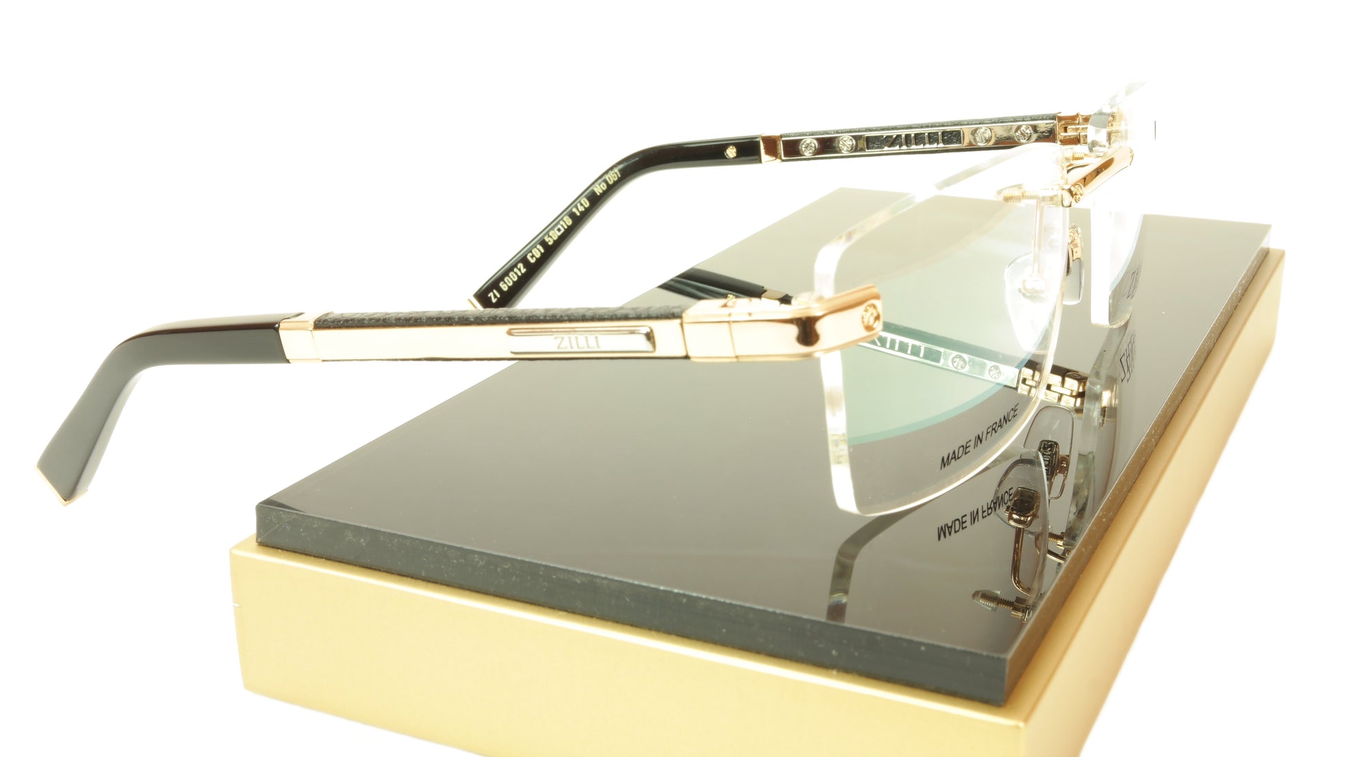 ZILLI Eyeglasses Frame Acetate Leather Titanium France Hand Made ZI 60012 C01 - Frame Bay