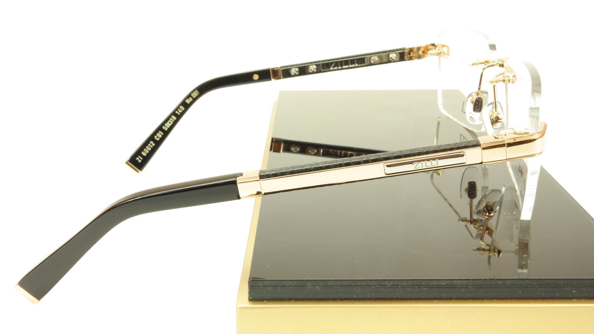 ZILLI Eyeglasses Frame Acetate Leather Titanium France Hand Made ZI 60012 C01 - Frame Bay