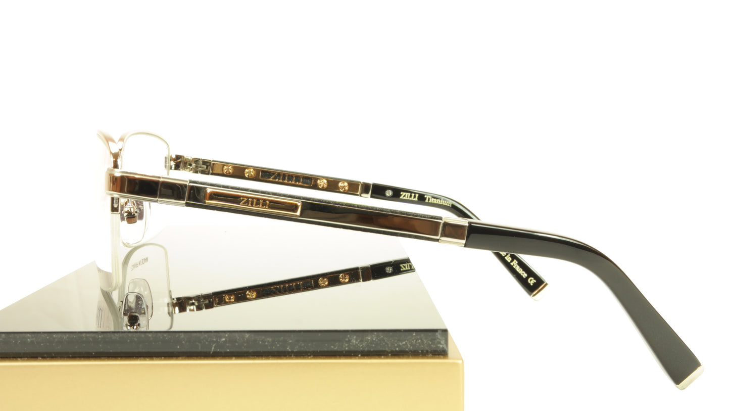 ZILLI Eyeglasses Frame Acetate Leather Titanium France Hand Made ZI 60014 C02 - Frame Bay