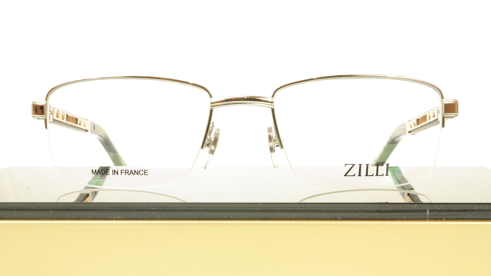 ZILLI Eyeglasses Frame Acetate Leather Titanium France Hand Made ZI 60014 C02 - Frame Bay
