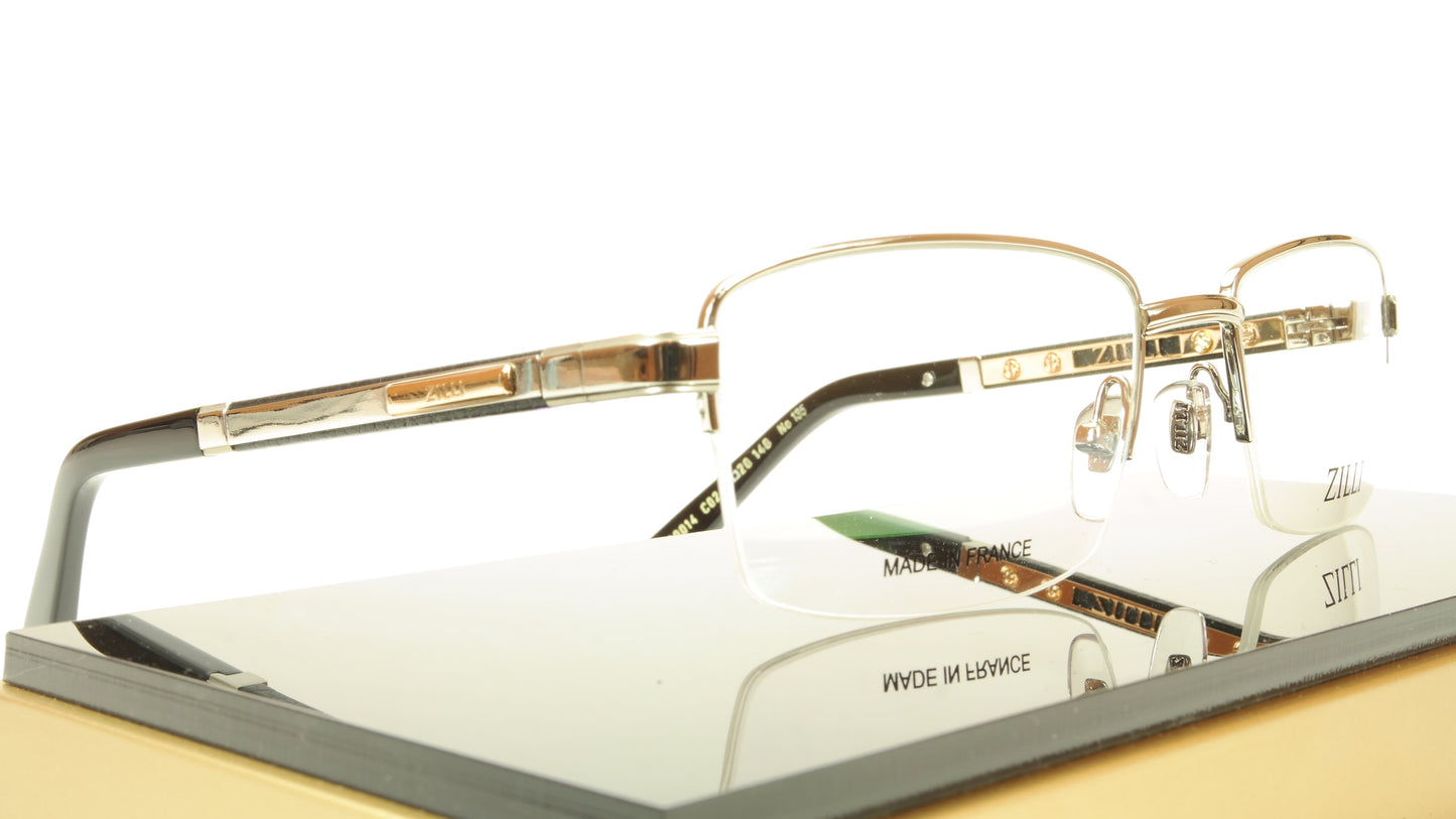 ZILLI Eyeglasses Frame Acetate Leather Titanium France Hand Made ZI 60014 C02 - Frame Bay