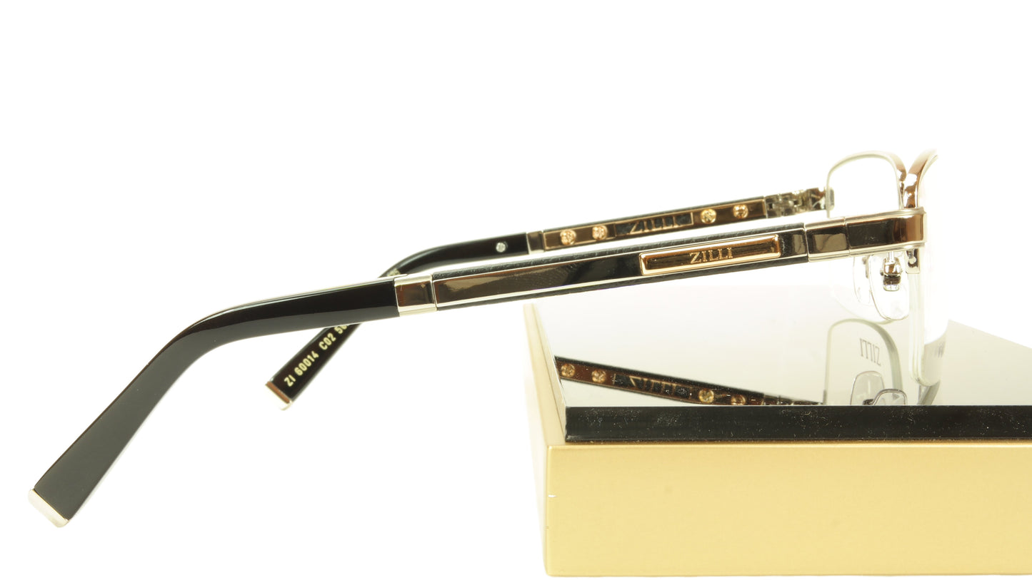 ZILLI Eyeglasses Frame Acetate Leather Titanium France Hand Made ZI 60014 C02 - Frame Bay