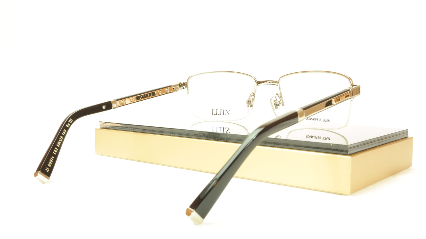 ZILLI Eyeglasses Frame Acetate Leather Titanium France Hand Made ZI 60014 C02 - Frame Bay