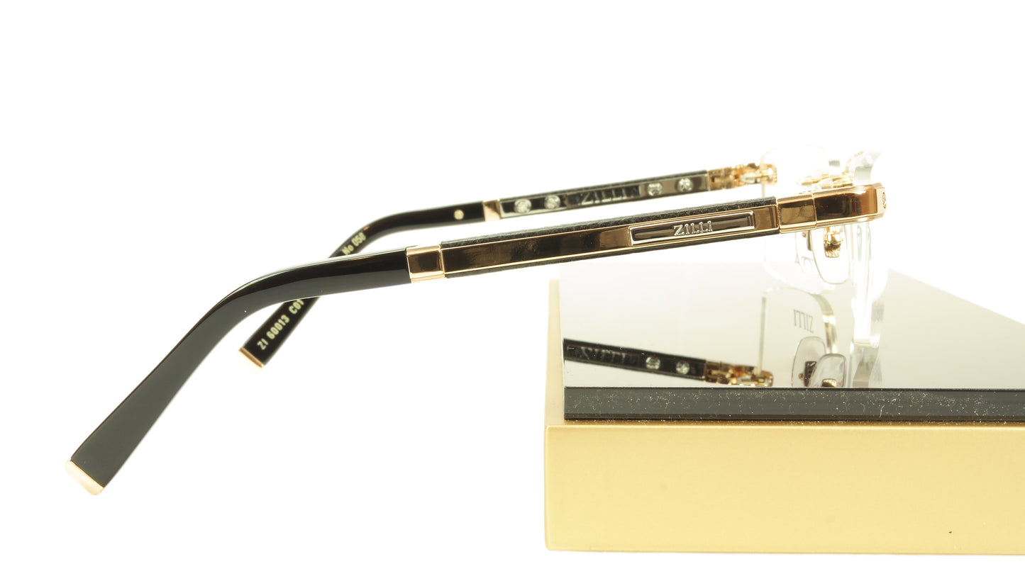 ZILLI Eyeglasses Frame Acetate Leather Titanium France Hand Made ZI 60013 C01 - Frame Bay