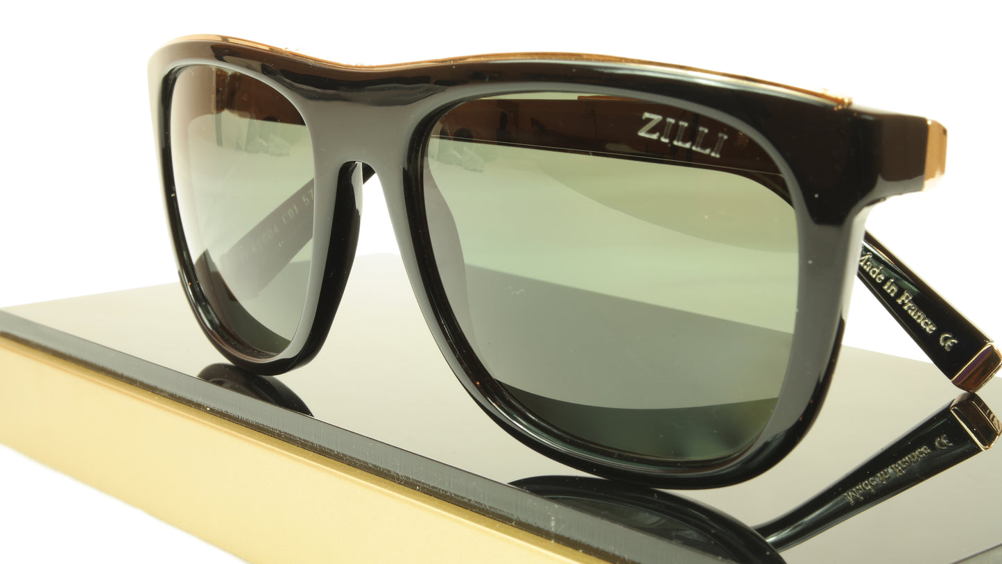 ZILLI Sunglasses Polarized Hand Made Acetate Titanium France ZI 65004 C01 - Frame Bay