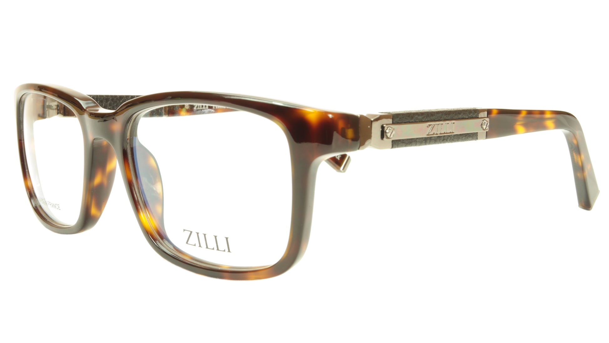 ZILLI Eyeglasses Frame Acetate Leather Titanium France Hand Made ZI 60004 C02 - Frame Bay