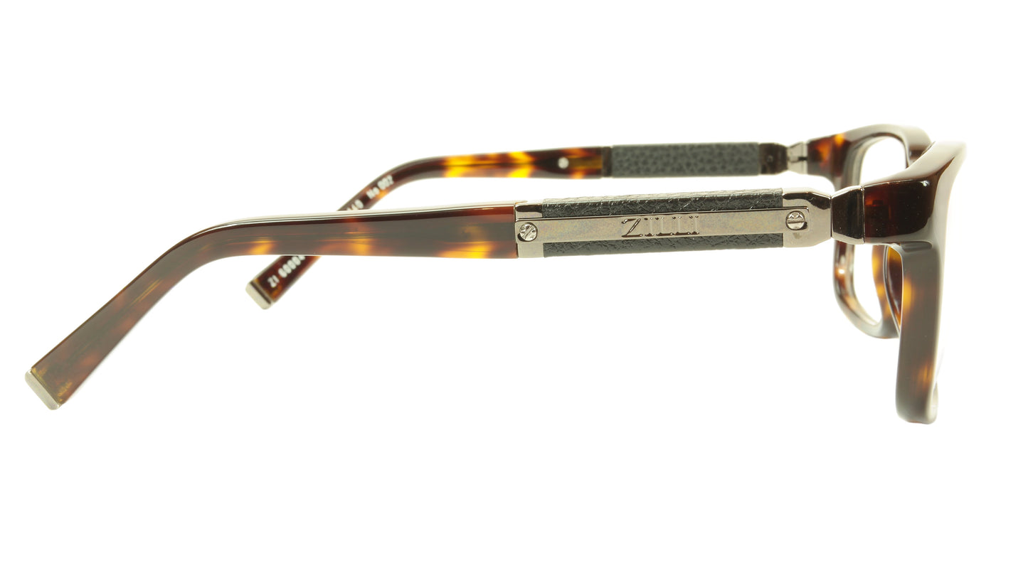 ZILLI Eyeglasses Frame Acetate Leather Titanium France Hand Made ZI 60004 C02 - Frame Bay