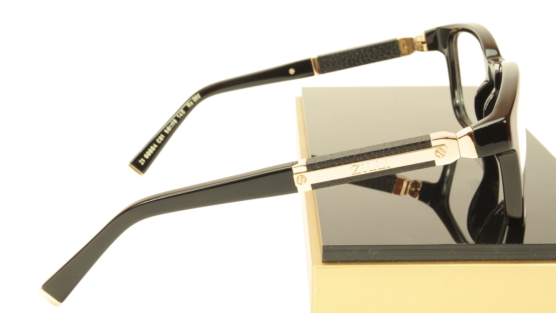 ZILLI Eyeglasses Frame Acetate Leather Titanium France Hand Made ZI 60004 C01 - Frame Bay