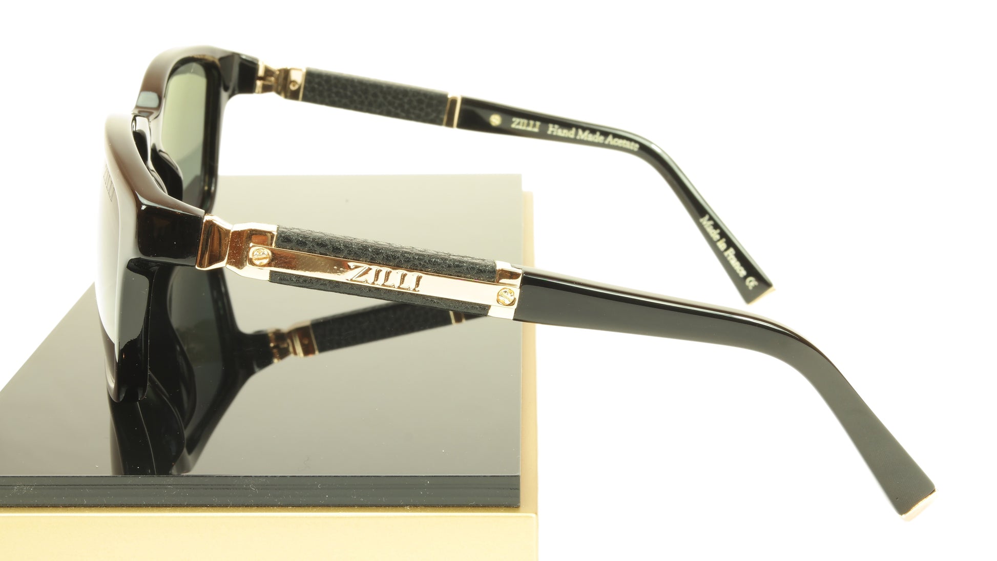 ZILLI Sunglasses Polarized Hand Made Acetate Titanium France ZI 65011 C01 - Frame Bay
