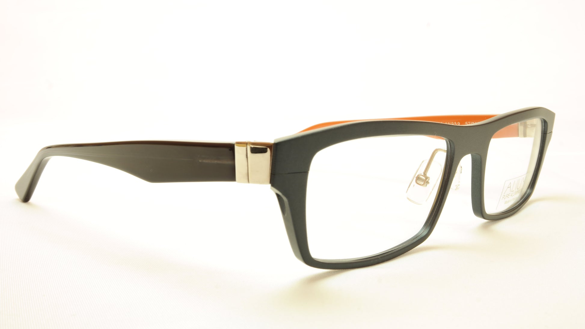 Face A Face ALIUM 1 AN959 Aluminum Eyeglasses Black Orange France Made - Frame Bay