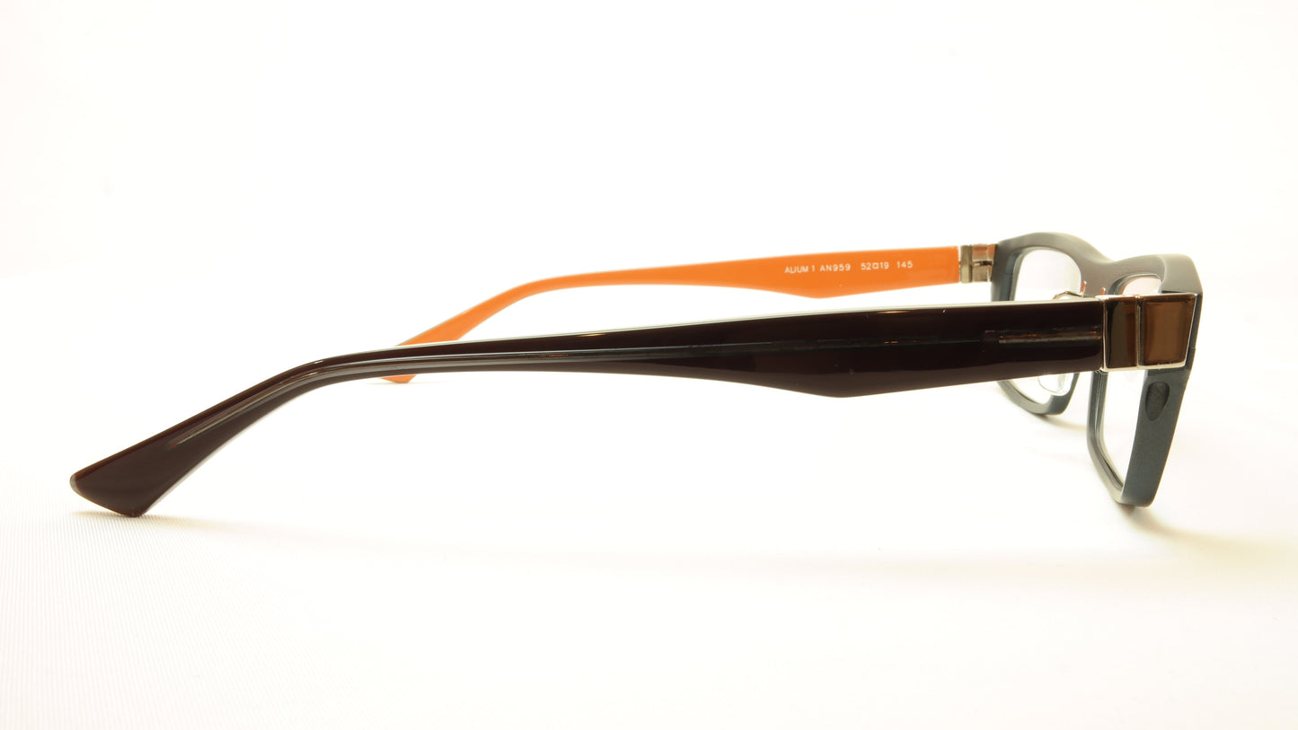 Face A Face ALIUM 1 AN959 Aluminum Eyeglasses Black Orange France Made - Frame Bay