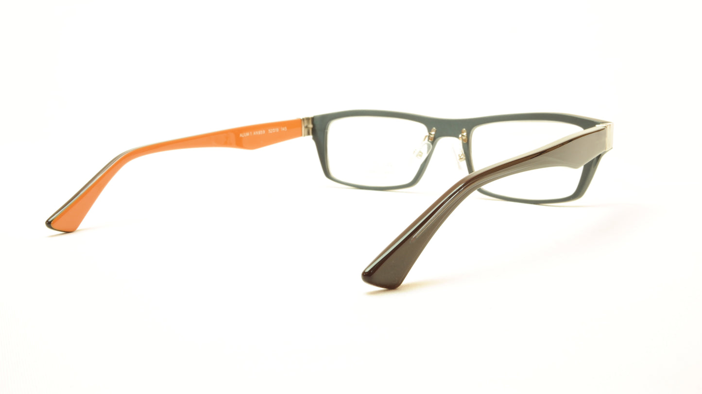 Face A Face ALIUM 1 AN959 Aluminum Eyeglasses Black Orange France Made - Frame Bay