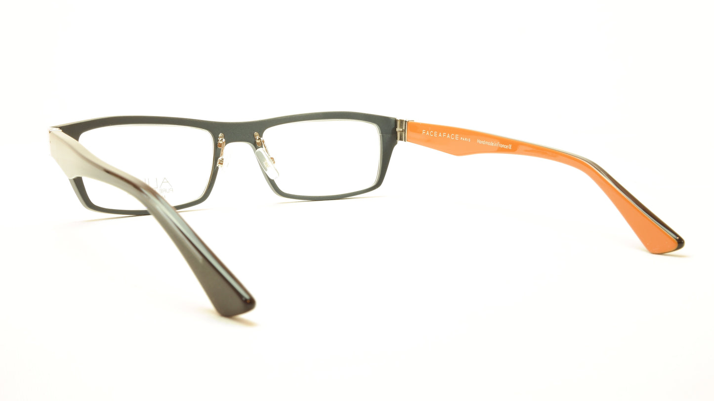 Face A Face ALIUM 1 AN959 Aluminum Eyeglasses Black Orange France Made - Frame Bay