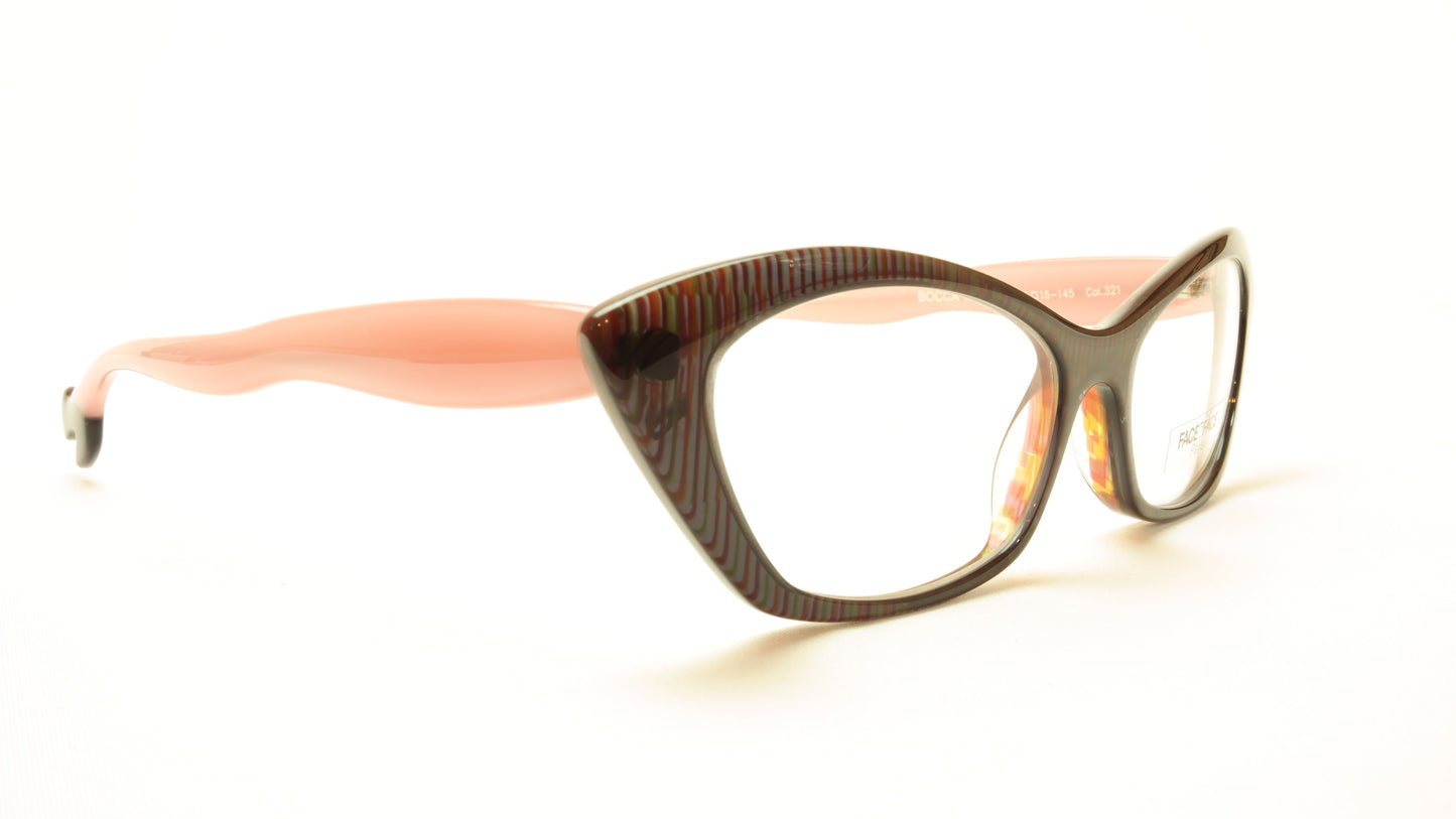 Face A Face Bocca Rock 2 Col. 321 Violet White Eyeglasses Italy Made - Frame Bay