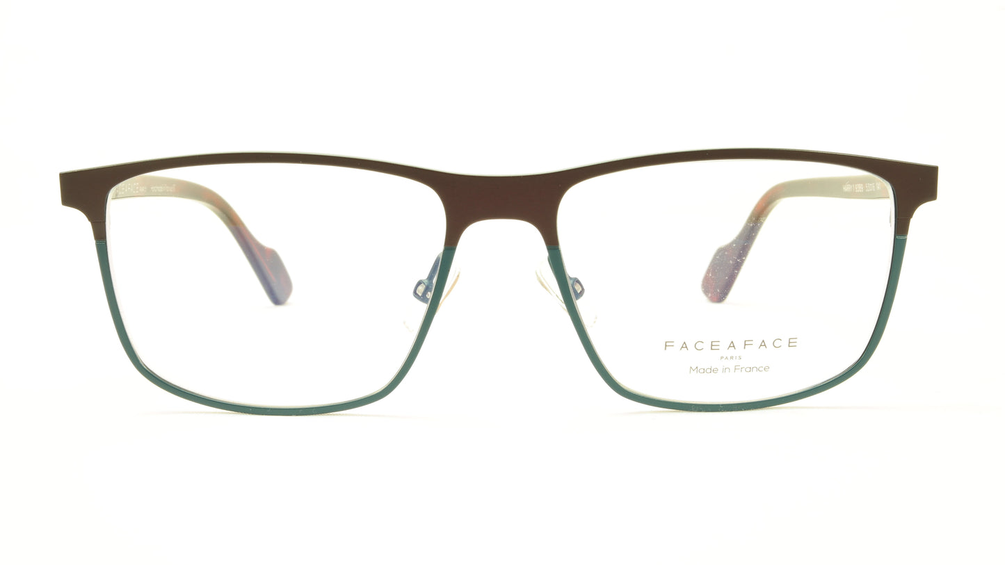 Face A Face HARRY 1 9389 Matt Green Satin Brown Eyeglasses France Made - Frame Bay