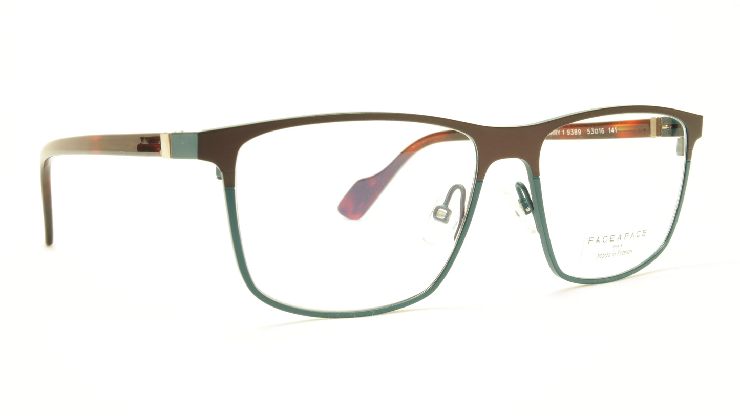 Face A Face HARRY 1 9389 Matt Green Satin Brown Eyeglasses France Made - Frame Bay