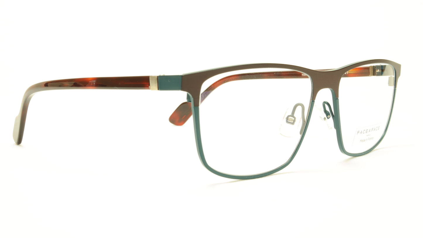 Face A Face HARRY 1 9389 Matt Green Satin Brown Eyeglasses France Made - Frame Bay