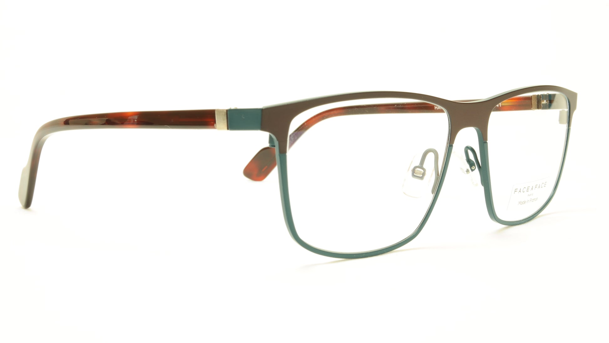 Face A Face HARRY 1 9389 Matt Green Satin Brown Eyeglasses France Made - Frame Bay