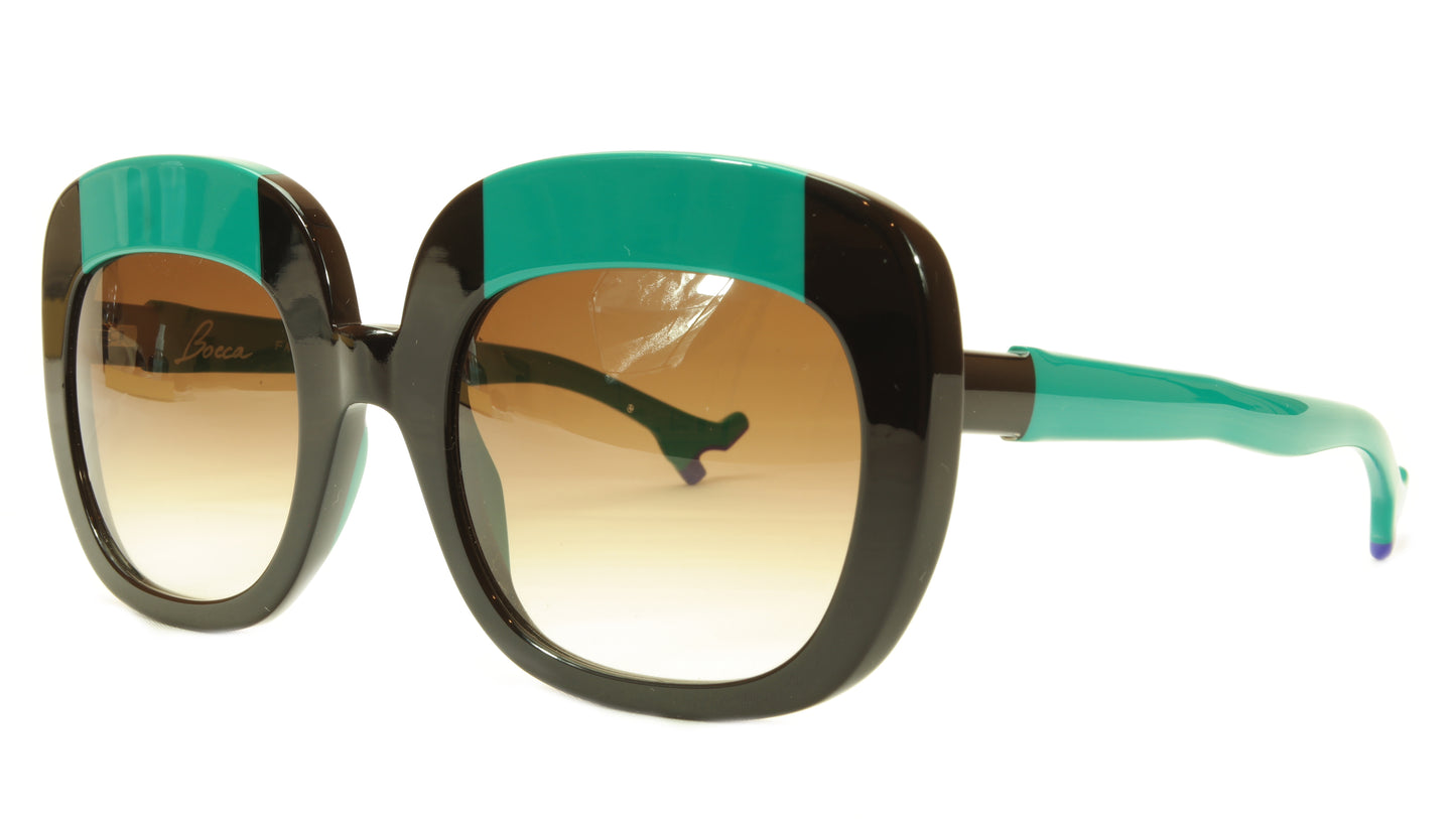 Face A Face Sunglasses Frame BOCCA Lova 1 4027 Acetate Black Emerald Italy Made - Frame Bay