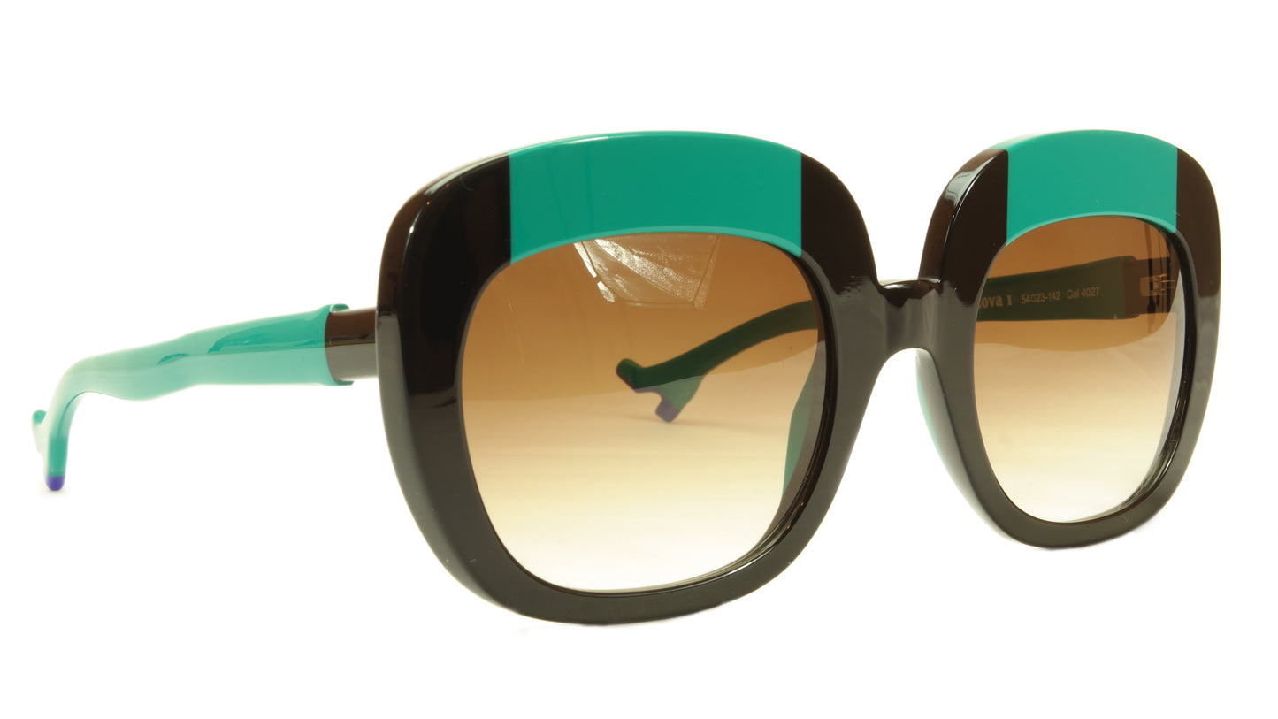 Face A Face Sunglasses Frame BOCCA Lova 1 4027 Acetate Black Emerald Italy Made - Frame Bay