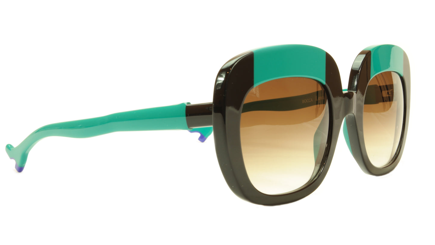 Face A Face Sunglasses Frame BOCCA Lova 1 4027 Acetate Black Emerald Italy Made - Frame Bay