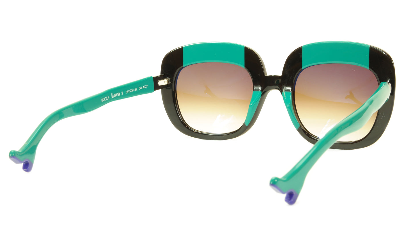 Face A Face Sunglasses Frame BOCCA Lova 1 4027 Acetate Black Emerald Italy Made - Frame Bay