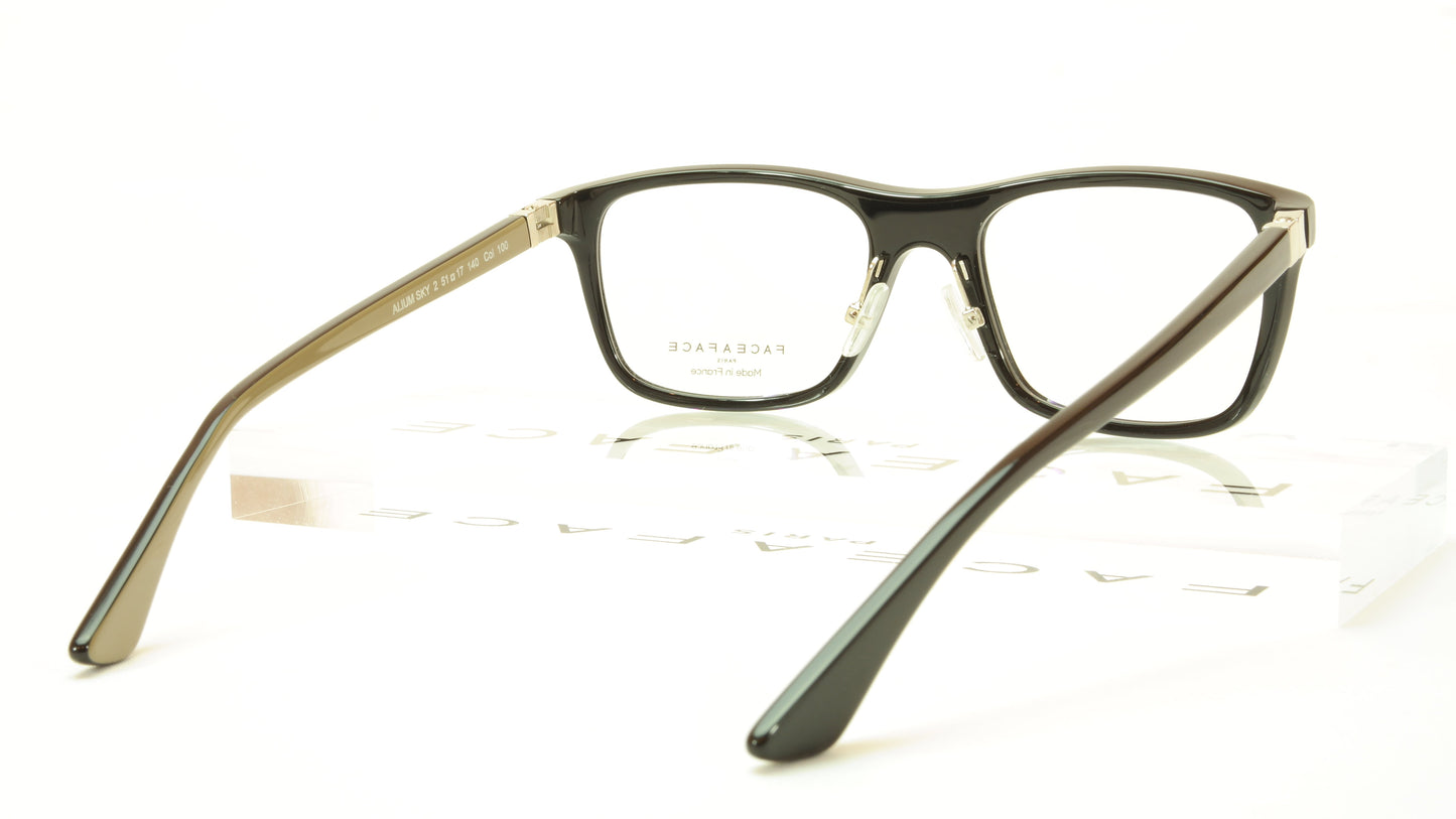 Face A Face ALIUM SKY 2 Col. 100 Acetate Black Eyeglasses France Made - Frame Bay