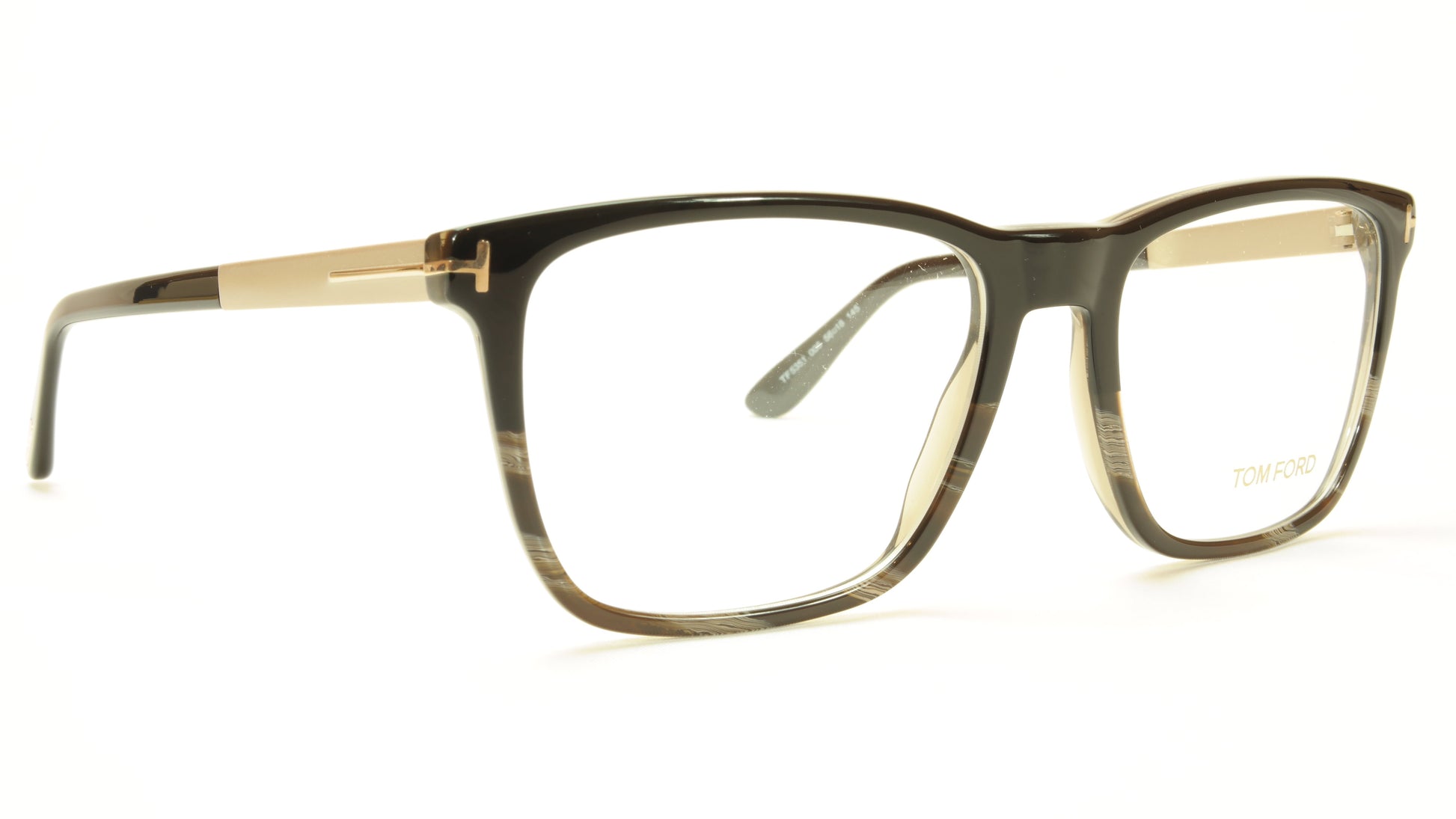 Tom Ford Eyeglasses Frame TF5351 005 Acetate Black Horn Gold Italy - Frame Bay