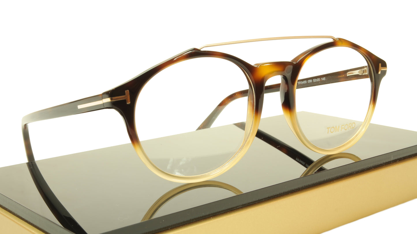 Tom Ford Authentic Eyeglasses Frame TF5455 056 Havana Italy Made 52-20-145 - Frame Bay