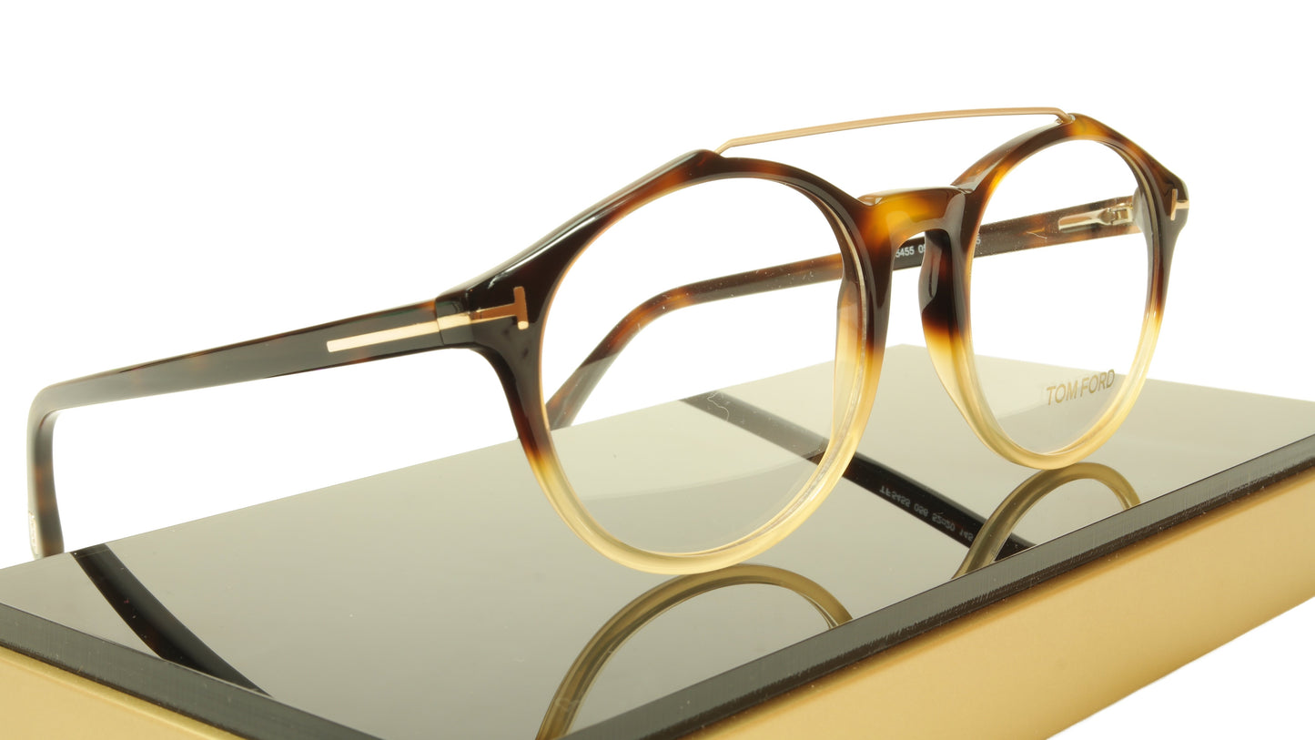 Tom Ford Authentic Eyeglasses Frame TF5455 056 Havana Italy Made 52-20-145 - Frame Bay