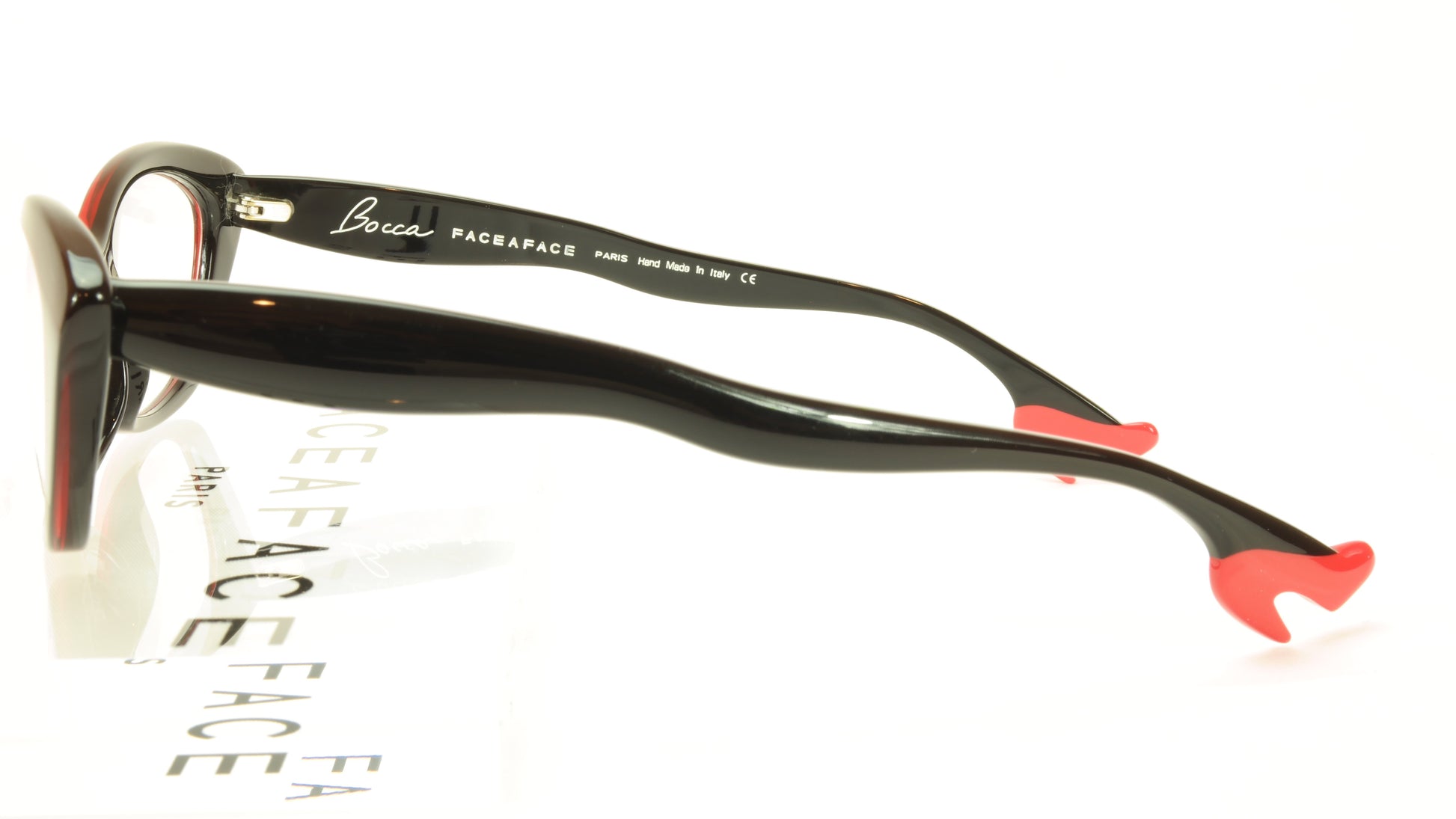 Face A Face Bocca Rock 2 Col. 400 Black Red Eyeglasses Italy Hand Made - Frame Bay