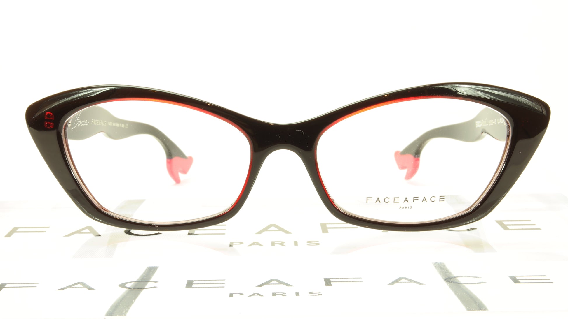 Face A Face Bocca Rock 2 Col. 400 Black Red Eyeglasses Italy Hand Made - Frame Bay