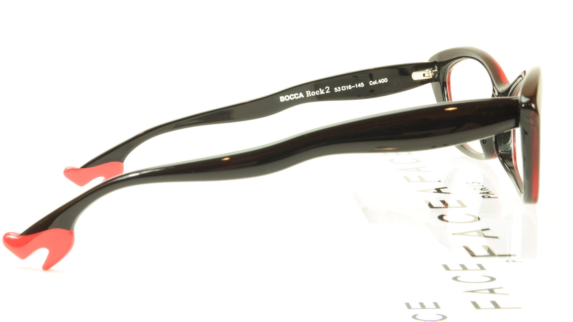 Face A Face Bocca Rock 2 Col. 400 Black Red Eyeglasses Italy Hand Made - Frame Bay